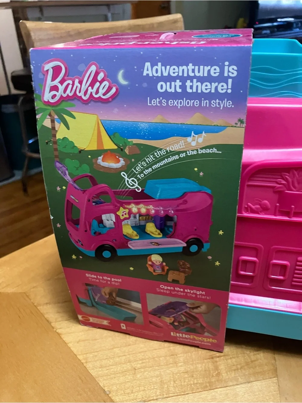 Fisher-Price Barbie Little People Pink and Teal Dream Camper Play Truck